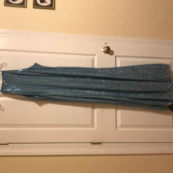 Blue sequin Mermaid Gown - Picture 2 of 7